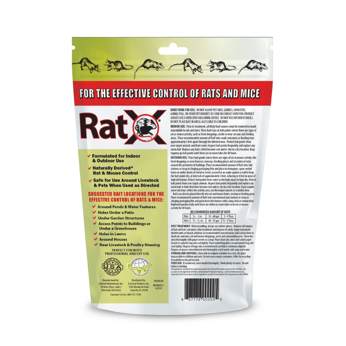 RatX® Pellets - Safe for People, Pets and Wildlife
