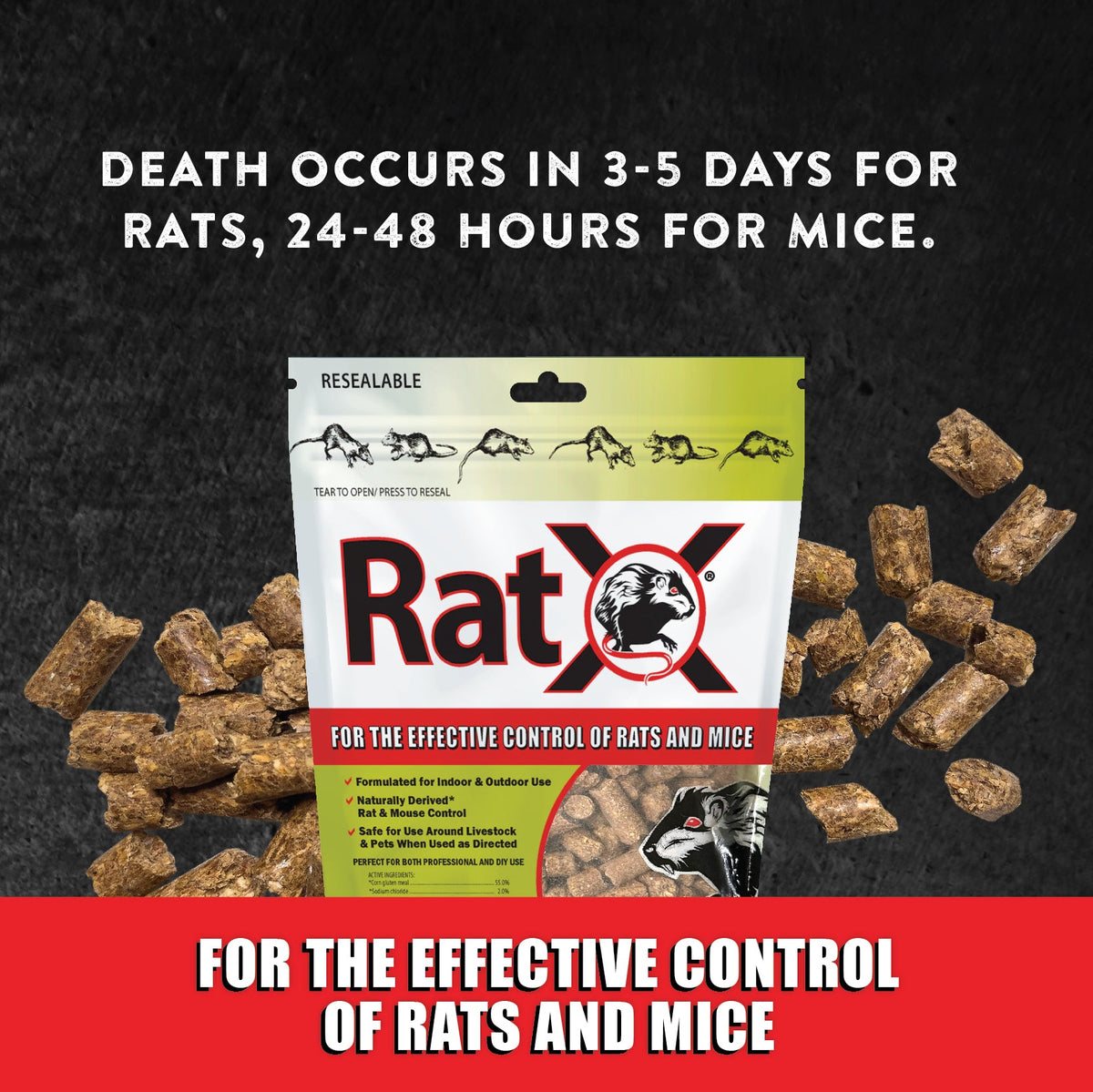 RatX® Pellets - Safe for People, Pets and Wildlife