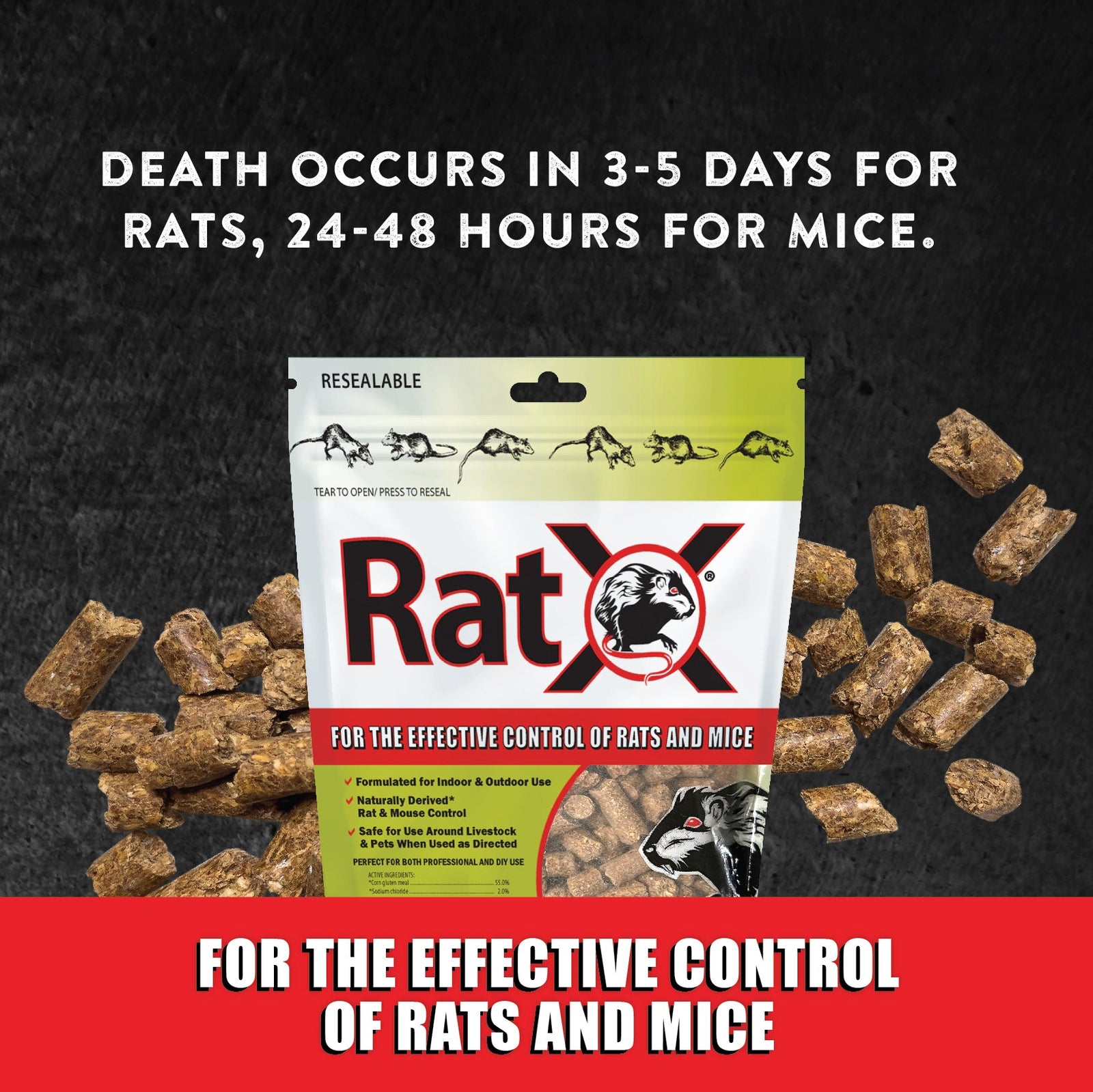 RatX® Pellets - Safe for People, Pets and Wildlife